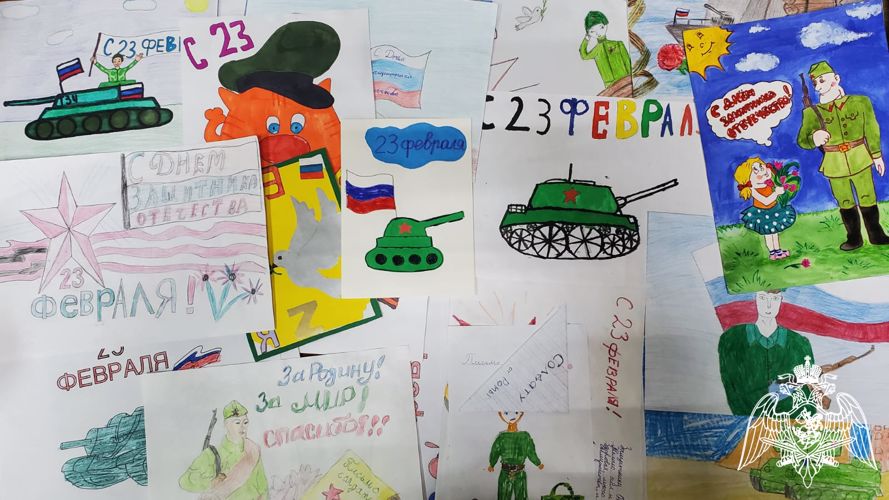 Брянские школьники передали письма и подарки росгвардейцам - участникам специальной военной операции